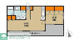 メゾンクレール 1LDKの間取図画像