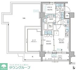 パークアクシス文京本郷 2DKの間取図画像