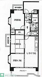 朝日レジデンス 3LDKの間取図画像
