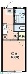 BAUHAUSB 1Kの間取図画像