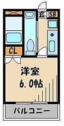 コンフォートプレイス 1Kの間取図画像