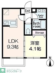 パルム和光 1LDKの間取図画像