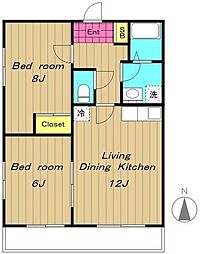 ベルデュール・アマキ 2LDKの間取図画像