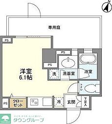 ヴィアラッティア志村 ワンルームの間取図画像