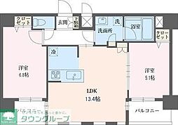 リーフコンフォート赤羽 2LDKの間取図画像