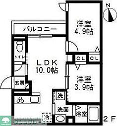 (仮)練馬区錦2丁目新築共同住 2LDKの間取図画像