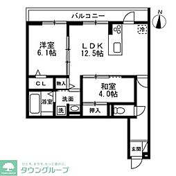 さいたま市浦和区元町1丁目アパート 2LDKの間取図画像