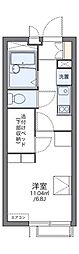 グリーン中台 1Kの間取図画像
