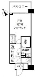 N-stage AkabaneShimo 2階1Kの間取り