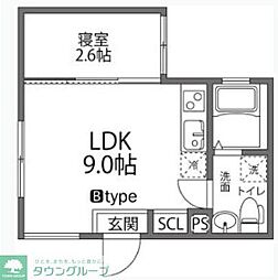 ラヴィージェ赤羽 1階1LDKの間取り