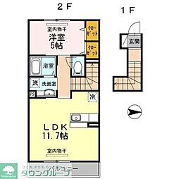 Noble Court 2階1LDKの間取り