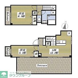 ウィロー板橋本町 4階2LDKの間取り