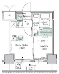 ワンルーフレジデンス板橋大山 6階1DKの間取り