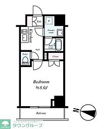 Verona板橋本町LUSSO 2階1Kの間取り