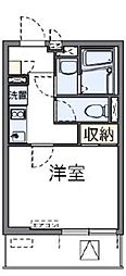 クレイノカノンフィオーレ 3階1Kの間取り