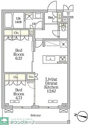 ミレーネ滝野川 2LDKの間取図画像