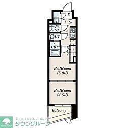 S-FORT中板橋 1DKの間取図画像