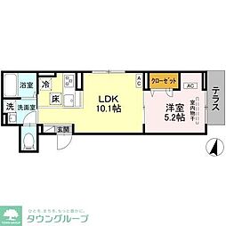 セレスティア上十条 1LDKの間取図画像