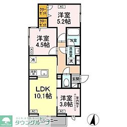 セレスティア中台II 3LDKの間取図画像