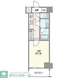 クレヴィスタ板橋西台 1Kの間取図画像