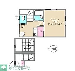 ジュネッス彩 1Kの間取図画像