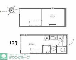 ブリスガーデン ワンルームの間取図画像