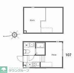 ブリスガーデン ワンルームの間取図画像