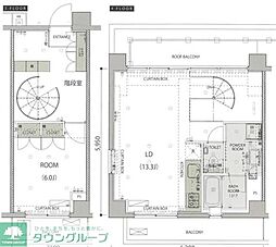 レヴィーガときわ台crob 1LDKの間取図画像