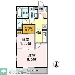 クレスト2 2Kの間取図画像