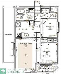 ラフィスタ北赤羽 2LDKの間取図画像