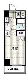 JR東海道本線 平塚駅 徒歩9分の賃貸マンション 6階ワンルームの間取り