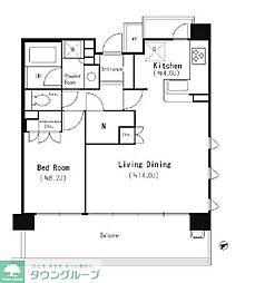 JR東海道本線 大船駅 徒歩5分の賃貸マンション 6階1LDKの間取り