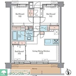 LUXENAプラスPAWS藤沢 3LDKの間取図画像