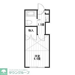 オルオル城南 1Kの間取図画像