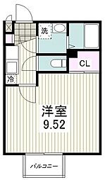 Amourサリジエ 1Kの間取図画像