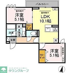 リートゥス湘南辻堂 2LDKの間取図画像