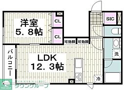 NASORA 1LDKの間取図画像