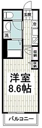 サニーテラス湘南 1Kの間取図画像