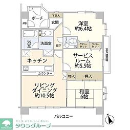 ダイアパレス茅ヶ崎浜之郷 2SLDKの間取図画像