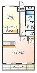 スカイヒルズ 1LDKの間取図画像