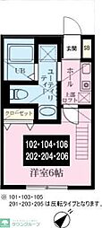 ベルメール湘南辻堂 1Kの間取図画像