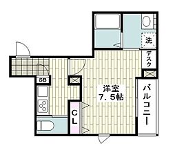 メゾンクレール 1Kの間取図画像