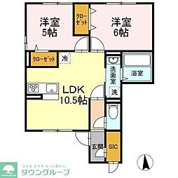 リビエラ湘南 2LDKの間取図画像