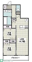 CASACOSMO2 2LDKの間取図画像