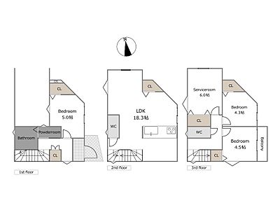 間取り:A号棟(価格5480万円、3LDK+S、土地面積58.33m2、建物面積106.8m2) 間取り:A号棟(価格5480万円、3LDK+S、土地面積58.33m2、建物面積106.8m2)