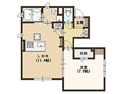 サンルイス高井田 1LDKの間取図画像