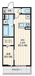 グリシーヌ 1LDKの間取図画像