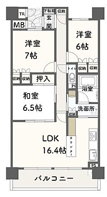 間取り ルネ・ヒルトップフラッツ 2階/-