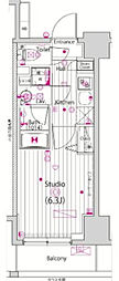 ガーラ・グランディ横濱関内 1Kの間取図画像