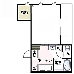シャテロKS 1Kの間取図画像